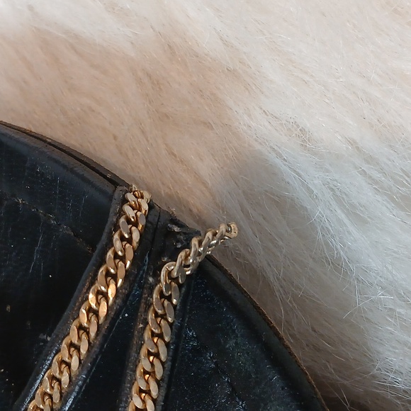 Jimmy Choo Leather Slingback Sandals Black Chain-Link Accent Sz 39 - Picture 6 of 10